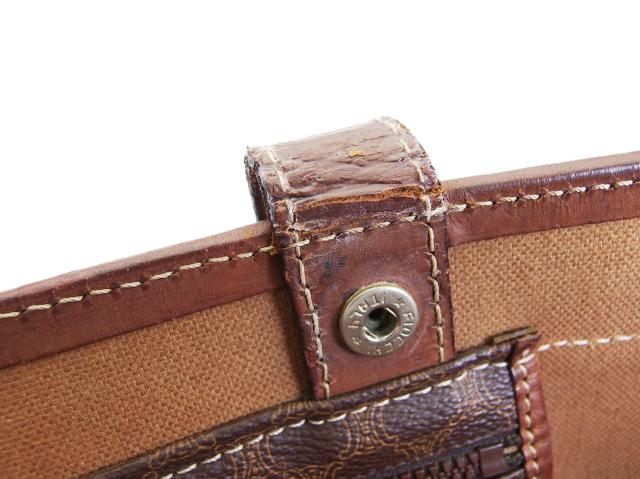 【30％OFF★週末タイムSALE】セリーヌ CELINE トートバッグマカダム オールドセリーヌ ブラウン ベージュ レディース 中古_9