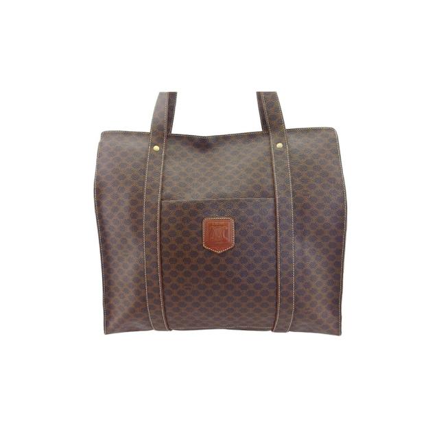 【BIGお買い物ラリー★30%OFFセール中】セリーヌ CELINE ショルダーバッグマカダム（ブラウン×ベージュ） ブラウン レディース 中古