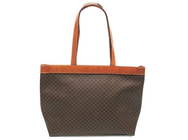 セリーヌ CELINE トートバッグマカダム ブラウン ベージュ レディース 中古_1