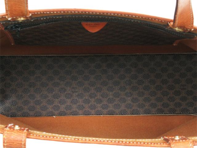 セリーヌ CELINE トートバッグマカダム ブラウン ベージュ レディース 中古_5