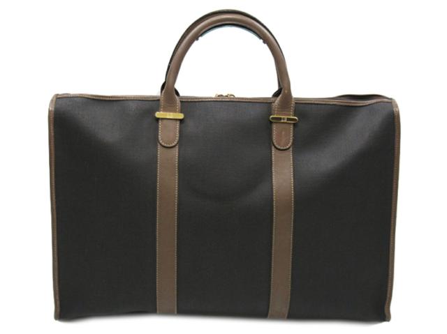 ダンヒル Dunhill ボストンバッグヘリンボーン グレー 灰色 ブラウン ゴールド レディース 中古_1