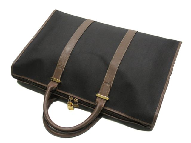 ダンヒル Dunhill ボストンバッグヘリンボーン グレー 灰色 ブラウン ゴールド レディース 中古_2