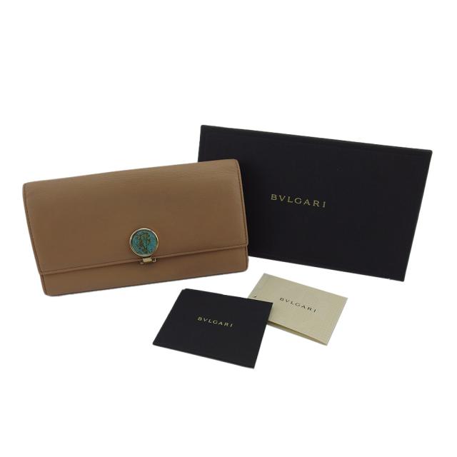 【BIGお買い物ラリー★30%OFFセール中】ブルガリ BVLGARI 長財布モネーテ ベージュ レディース 中古