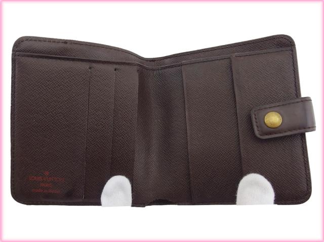 ルイ・ヴィトン LOUIS VUITTON 二つ折り財布ダミエ コンパクトジップ ブラウン ベージュ レディース 中古_4