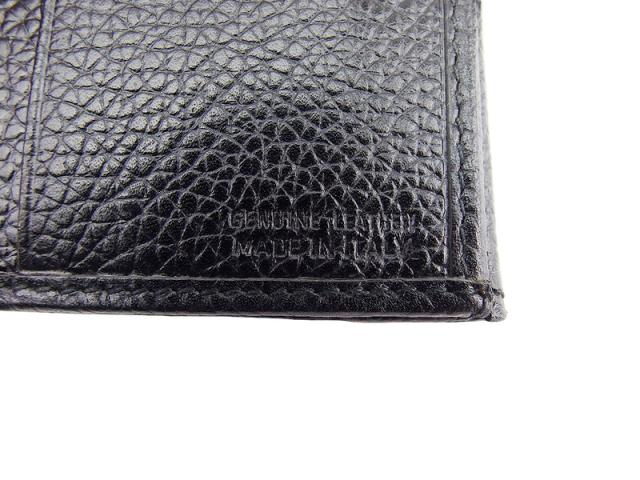 【週末タイムセール】バーバリー BURBERRY 二つ折り財布ホースマーク ブラック ゴールド レディース 中古_9