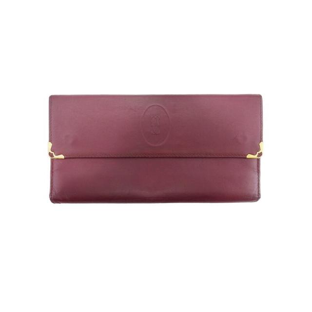 【BIGお買い物ラリー★30%OFFセール中】カルティエ CARTIER 長財布マストライン ボルドー ゴールド レディース 中古