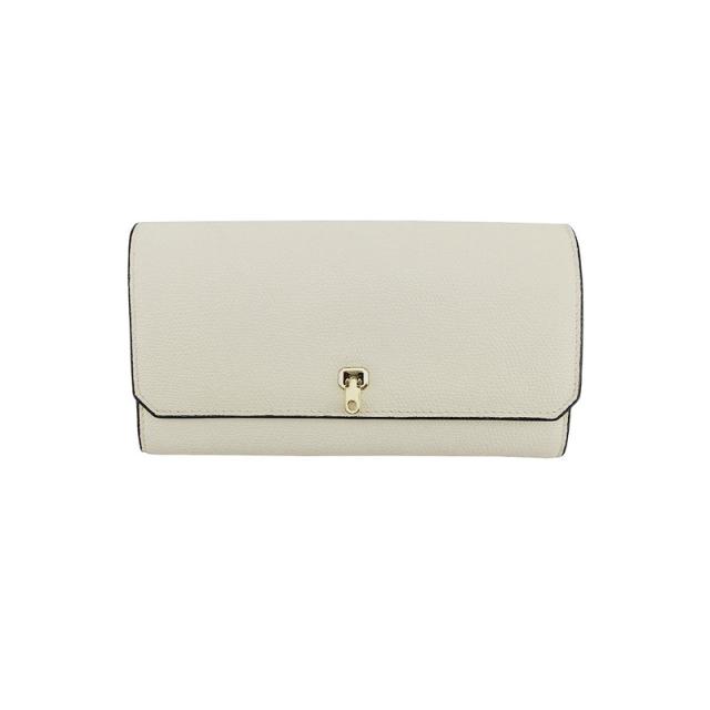 【BIGお買い物ラリー★30%OFFセール中】ヴァレクストラ Valextra 長財布 アイボリー　ブラック　ゴールド レディース 中古