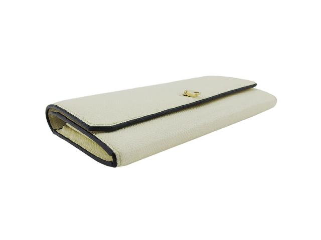 【週末セール★30％OFF】ヴァレクストラ Valextra 長財布 アイボリー　ブラック　ゴールド レディース 中古_2