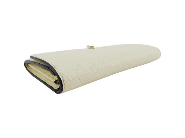 【週末セール★30％OFF】ヴァレクストラ Valextra 長財布 アイボリー　ブラック　ゴールド レディース 中古_3