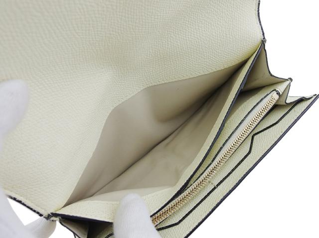 【週末セール★30％OFF】ヴァレクストラ Valextra 長財布 アイボリー　ブラック　ゴールド レディース 中古_7