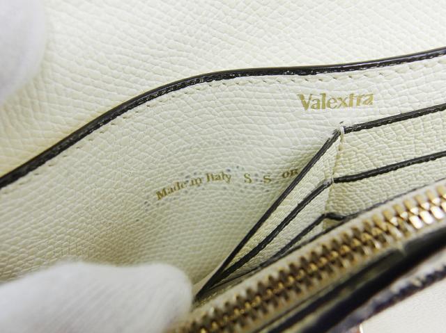 【週末セール★30％OFF】ヴァレクストラ Valextra 長財布 アイボリー　ブラック　ゴールド レディース 中古_8