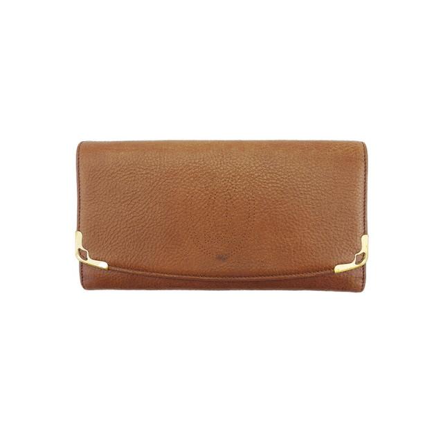 【BIGお買い物ラリー★30%OFFセール中】カルティエ CARTIER 長財布マルチェロ ブラウン ゴールド レディース 中古