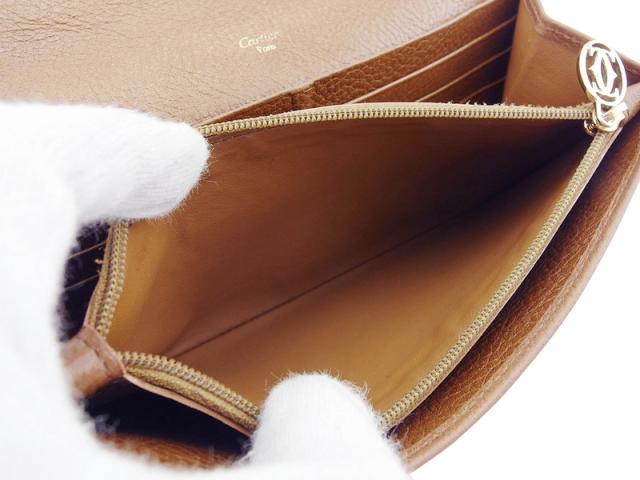 【GWタイムセール】カルティエ CARTIER 長財布マルチェロ ブラウン ゴールド レディース 中古_7