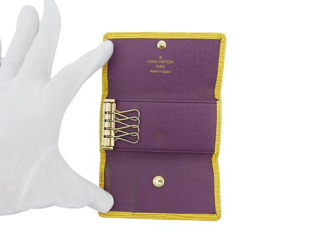 ルイ・ヴィトン LOUIS VUITTON キーケース イエロー　パープル　ゴールド レディース 中古_4