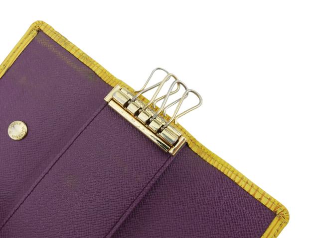 ルイ・ヴィトン LOUIS VUITTON キーケース イエロー　パープル　ゴールド レディース 中古_6
