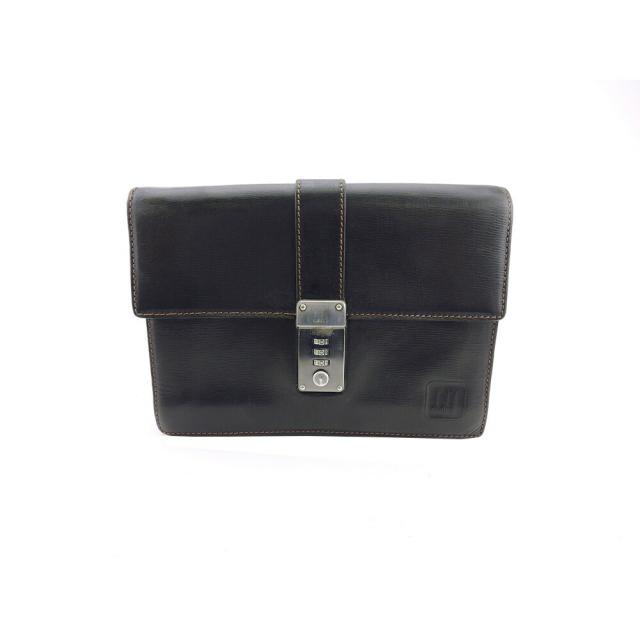 【X'masセール★30%OFF】ダンヒル Dunhill クラッチバッグ ブラック レディース 中古