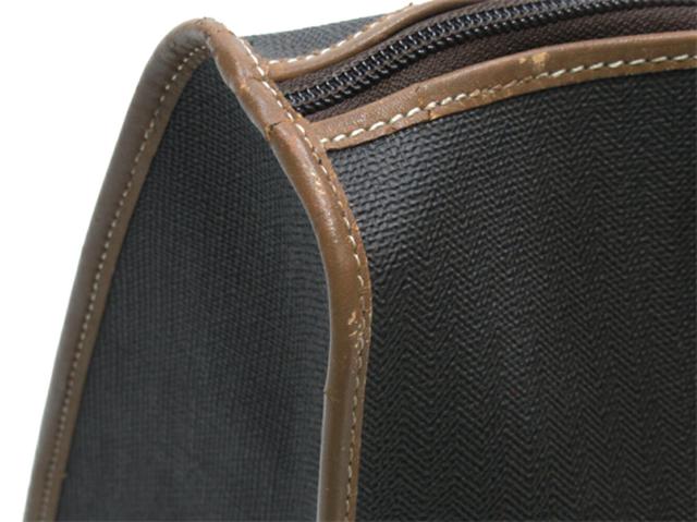 ダンヒル Dunhill ボストンバッグヘリンボーン グレー 灰色 ブラウン ゴールド レディース 中古_5