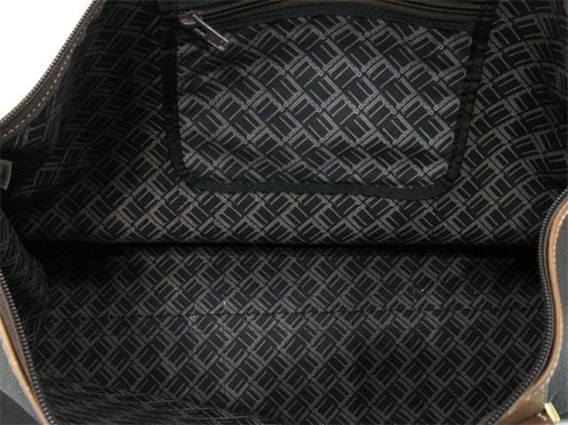 ダンヒル Dunhill ボストンバッグヘリンボーン グレー 灰色 ブラウン ゴールド レディース 中古_6