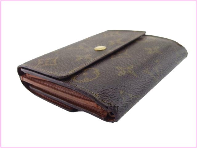 ルイ・ヴィトン LOUIS VUITTON 二つ折り財布モノグラム ポルトモネビエカルトクレディ ブラウン ベージュ レディース 中古_2