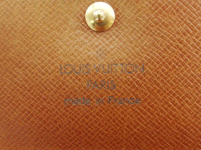 ルイ・ヴィトン LOUIS VUITTON 二つ折り財布モノグラム ポルトモネビエカルトクレディ ブラウン ベージュ レディース 中古_8