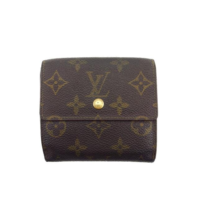 ルイ・ヴィトン LOUIS VUITTON 二つ折り財布モノグラム ポルトモネビエカルトクレディ ブラウン ベージュ レディース 中古_9