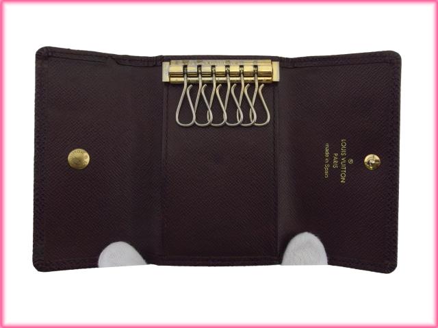 【GWタイムセール】ルイ・ヴィトン LOUIS VUITTON キーケースタイガ ミュルティクレ6 ブラウン パープル レディース 中古_4