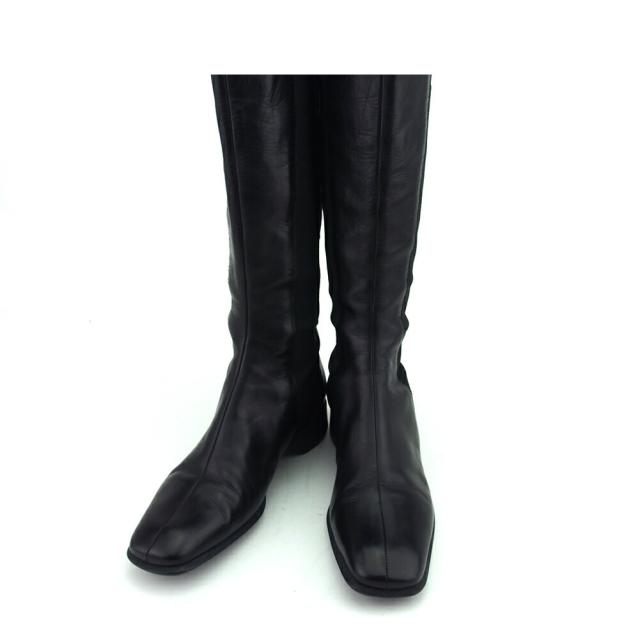 【BIGお買い物ラリー★30%OFFセール中】プラダ PRADA ブーツ ブラック レディース 中古