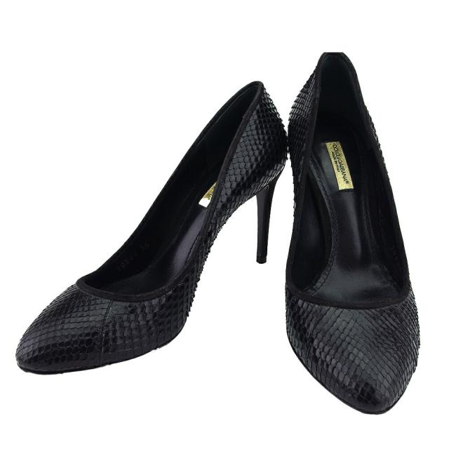 【BIGお買い物ラリー★30%OFFセール中】ドルチェアンドガッバーナ DOLCE&GABBANA パンプスパイソン ブラック レディース 中古