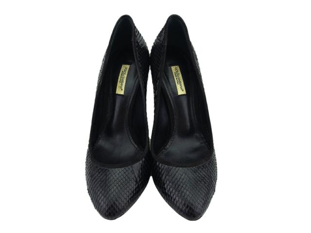 ドルチェアンドガッバーナ DOLCE&amp;GABBANA パンプスパイソン ブラック レディース 中古_1