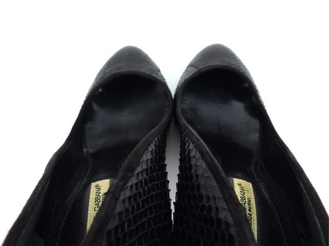 ドルチェアンドガッバーナ DOLCE&amp;GABBANA パンプスパイソン ブラック レディース 中古_8