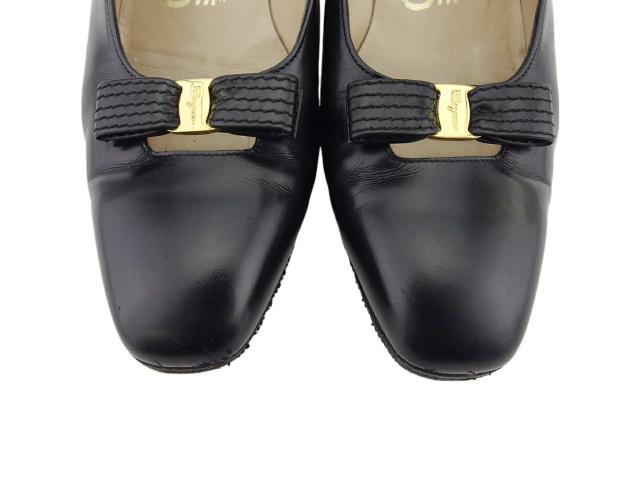 【正規品/美品】フェラガモ ヴァラリボン パンプス ゴールド金具 サイズ5 サルヴァトーレフェラガモ Salvatore Ferragamo パンプスヴァラリボン