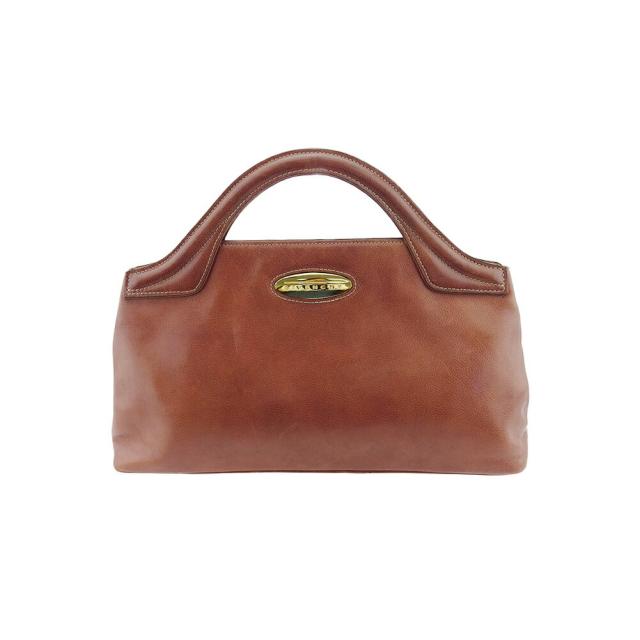 【BIGお買い物ラリー★30%OFFセール中】ジバンシィ GIVENCHY ハンドバッグロゴプレート ブラウン ゴールド レディース 中古