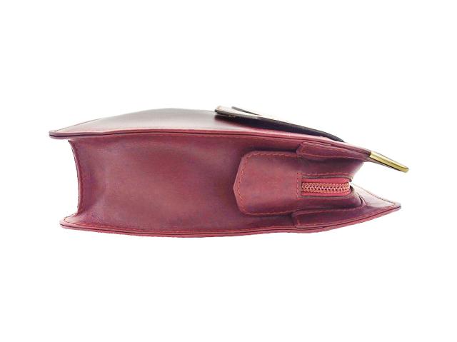 【30％OFF★土日ひと休み大売り出し】カルティエ CARTIER クラッチバッグマストライン ボルドーワイン ゴールド レディース 中古