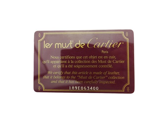 【30％OFF★土日ひと休み大売り出し】カルティエ CARTIER クラッチバッグマストライン ボルドーワイン ゴールド レディース 中古