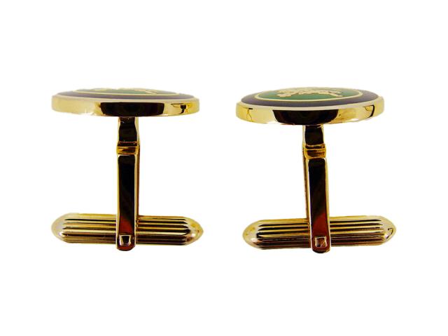 【BIGお買い物ラリー★30%OFFセール中】バーバリー BURBERRY カフス ゴールド　ネイビー　グリーン レディース 中古 X'masセール☆30%OFF】バーバリー BURBERRY カフス ゴールド ネイビー