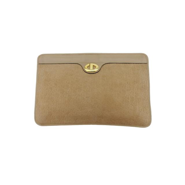 【BIGお買い物ラリー★30%OFFセール中】クリスチャンディオール Christian Dior クラッチバッグトロッター ベージュ　ゴールド レディース 中古