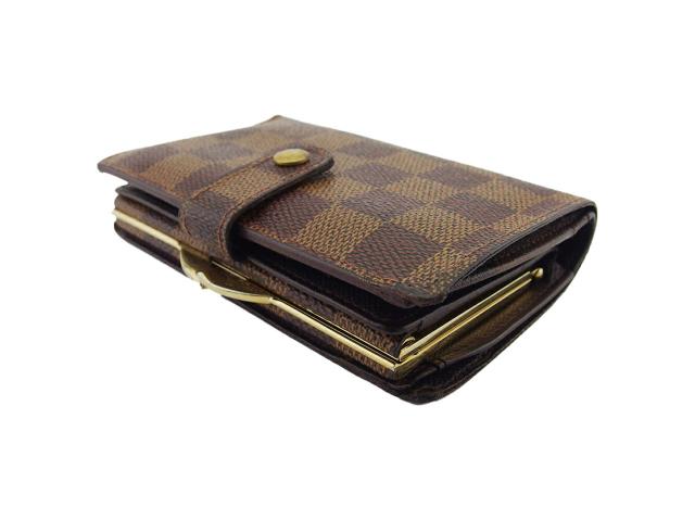 【週末タイムセール】ルイ・ヴィトン LOUIS VUITTON 二つ折り財布ダミエ ポルトフォイユ・フロリン ブラウン　ベージュ レディース 中古_2