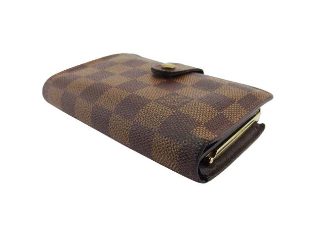 【週末タイムセール】ルイ・ヴィトン LOUIS VUITTON 二つ折り財布ダミエ ポルトフォイユ・フロリン ブラウン　ベージュ レディース 中古_3