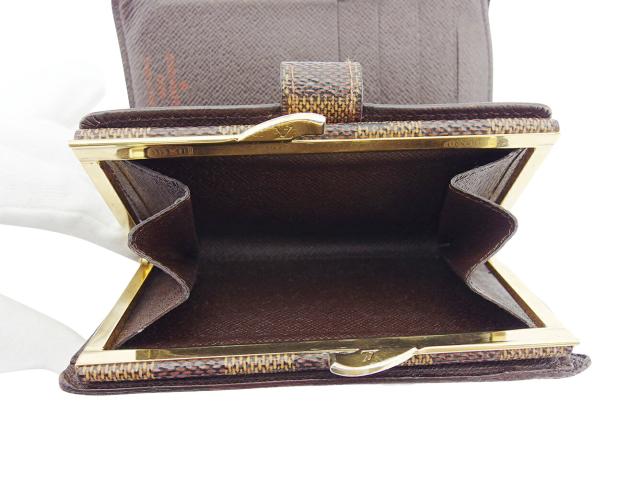 【週末タイムセール】ルイ・ヴィトン LOUIS VUITTON 二つ折り財布ダミエ ポルトフォイユ・フロリン ブラウン　ベージュ レディース 中古_5