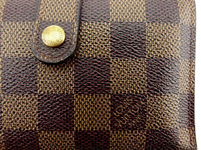 【週末タイムセール】ルイ・ヴィトン LOUIS VUITTON 二つ折り財布ダミエ ポルトフォイユ・フロリン ブラウン　ベージュ レディース 中古_8