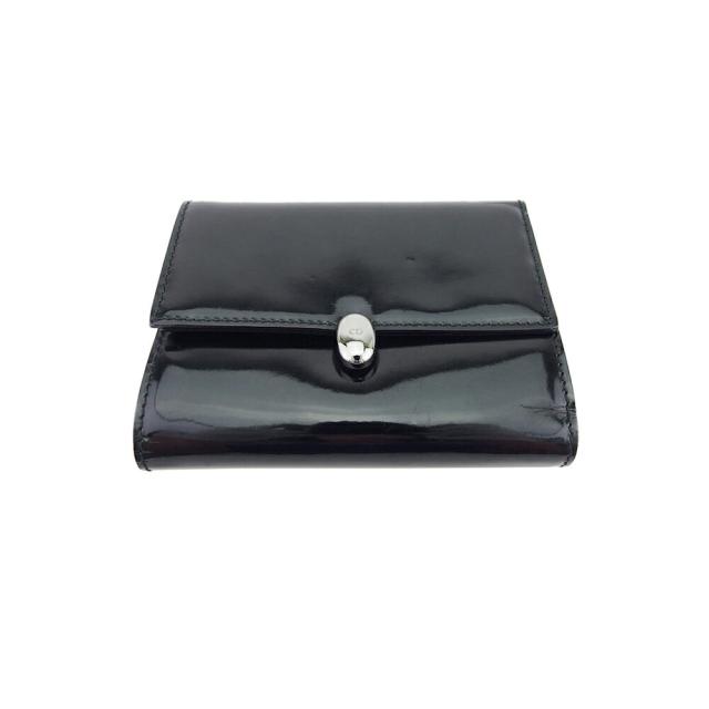 【X'masセール★30%OFF】ディオール Dior 三つ折り財布CDマーク ブラック シルバー レディース 中古