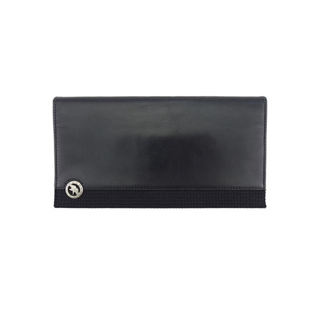 【BIGお買い物ラリー★30%OFFセール中】ハンティングワールド HUNTING WORLD 札入れロゴプレート エレファントマーク ブラック シルバー レディース 中古