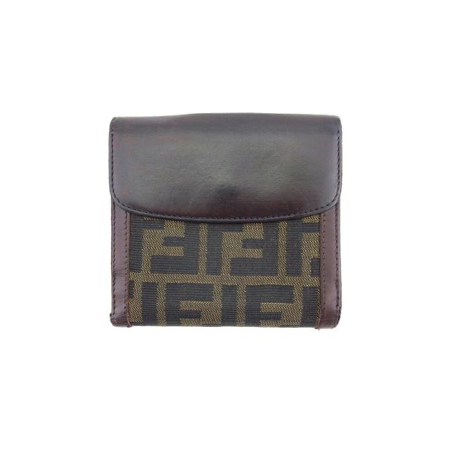 【X'masセール★30%OFF】フェンディ FENDI 二つ折り財布ズッカ ブラウン ブラック ベージュ レディース 中古