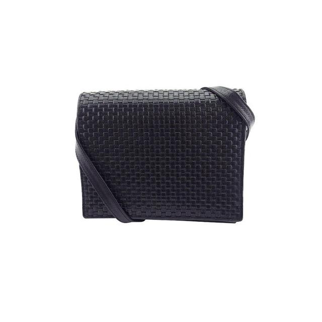 【X'masセール★30%OFF】バリー BALLY ショルダーバッグ編み込み 2WAY クラッチバッグ ブラック ゴールド レディース 中古