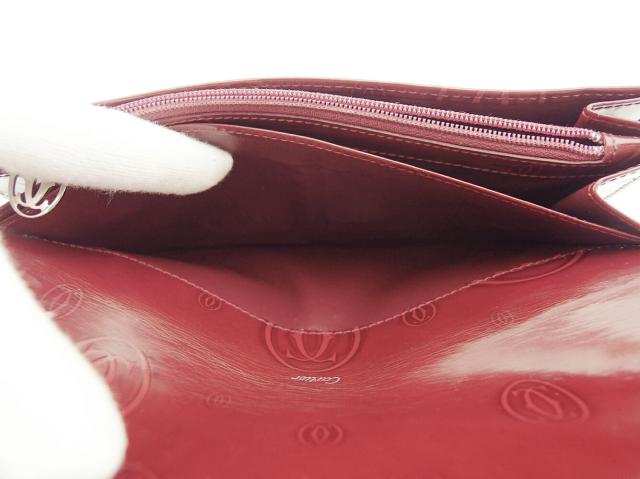 【月末SALE★30%OFF】カルティエ CARTIER 長財布 ハッピーバースデー ボルドー　シルバー レディース 中古
