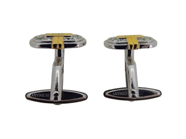 ディオール Dior カフスCDマーク ラインストーン スウィヴル式