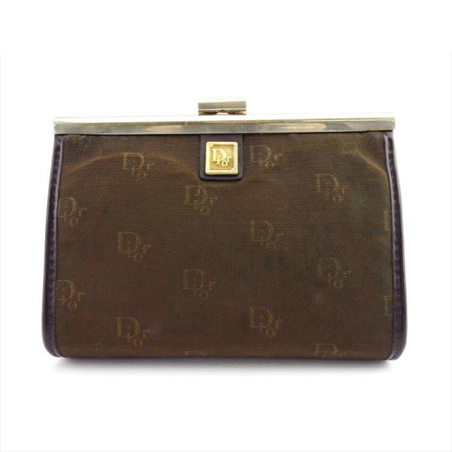 【BIGお買い物ラリー★30%OFFセール中】ディオール Dior ポーチロゴ柄 ブラウン ゴールド シルバー系 レディース 中古