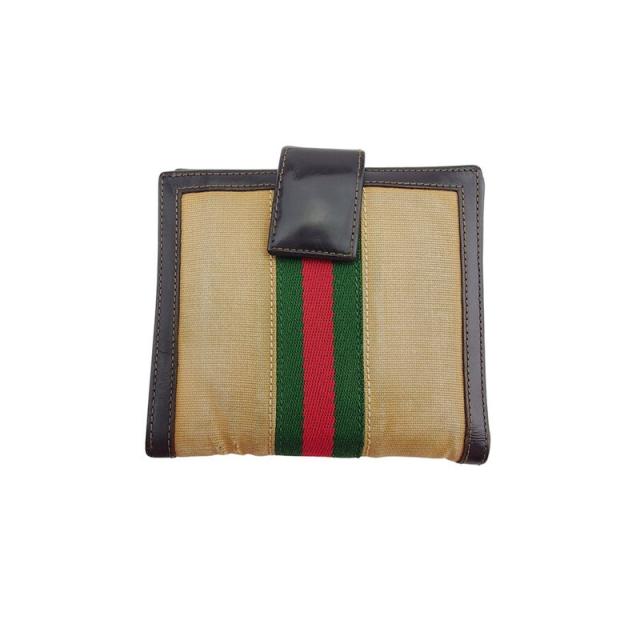 【BIGお買い物ラリー★30%OFFセール中】グッチ GUCCI 二つ折り財布シェリーライン ベージュ ブラウン グリーン レッド レディース 中古