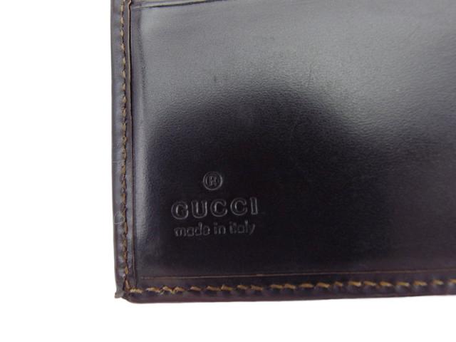 【30％OFF★土日ひと休み大売り出し】グッチ GUCCI 二つ折り紙入れシェリー酒生産ライン ベージュ 赤銅色 緑であること 赤いこと レディース 中古