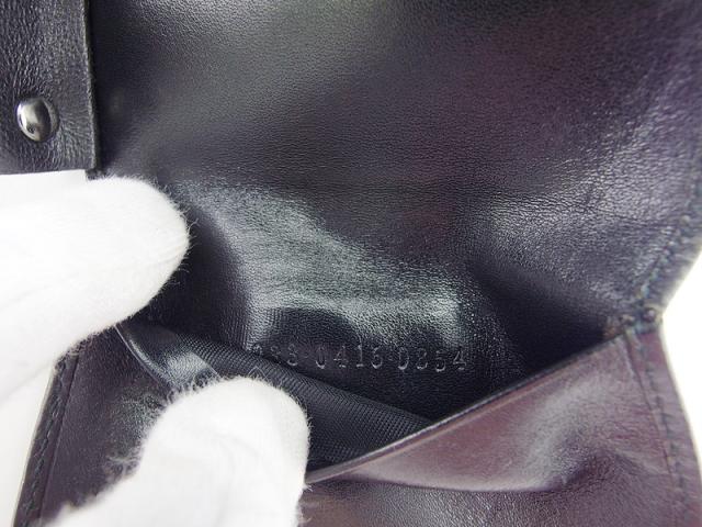 グッチ GUCCI キーケースロゴプレート ブラック シルバー レディース 中古